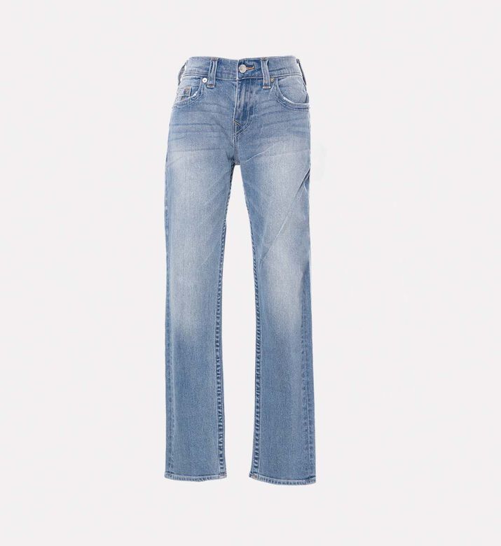 Contrast Topstitching Straight-leg Jeans