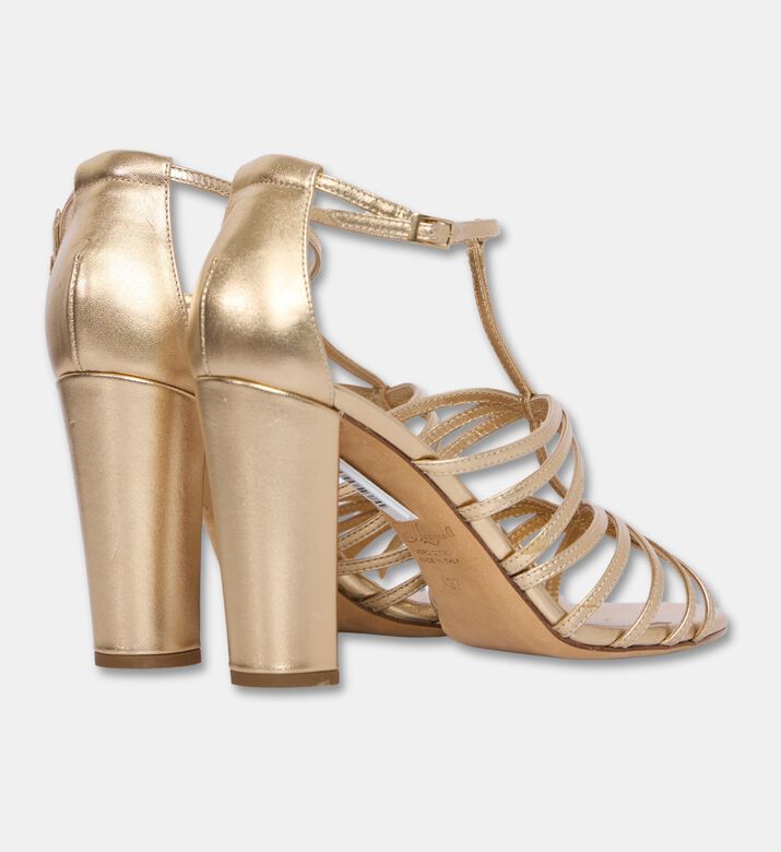 Luisa Spagnoli Metallic Open-toe Heels, Packshot View