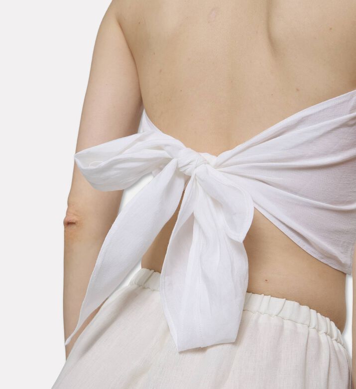 Forte-Forte Linen Viscose Bustier Top, Model View