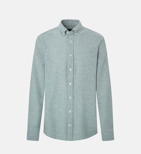 Melange Texture Cotton-blend Button-up Shirt