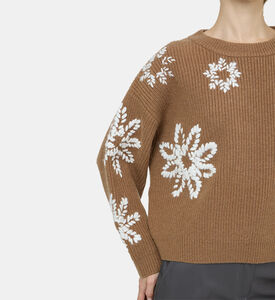 Floral Embroidered Wool Sweater
