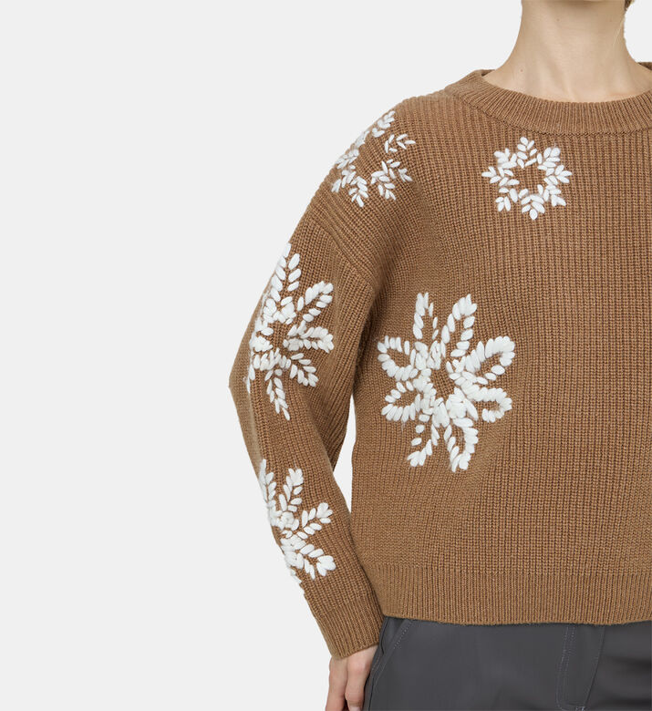 Floral Embroidered Wool Sweater Floral Embroidered Wool Sweater
