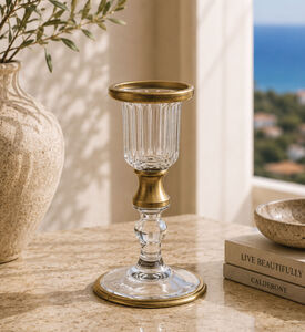 Bruco Glass Round Base Candle Holder, Packshot View