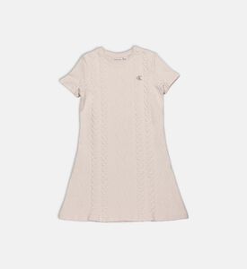 Knit Short-sleeve Crewneck Dress