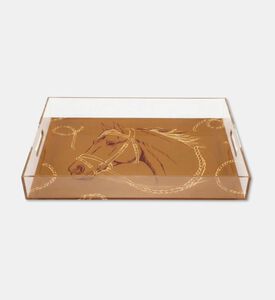 Silsal Fares Horse Design Serving Tray, Brown, M, Packshot View