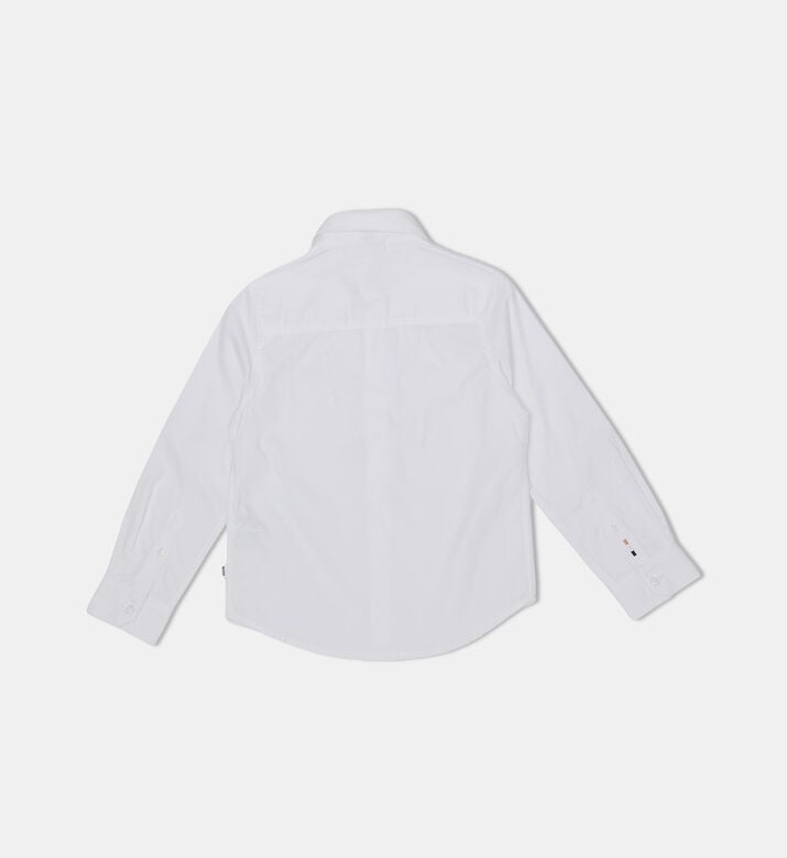 Embroidered Logo Full-button Front Long-sleeve Shirt