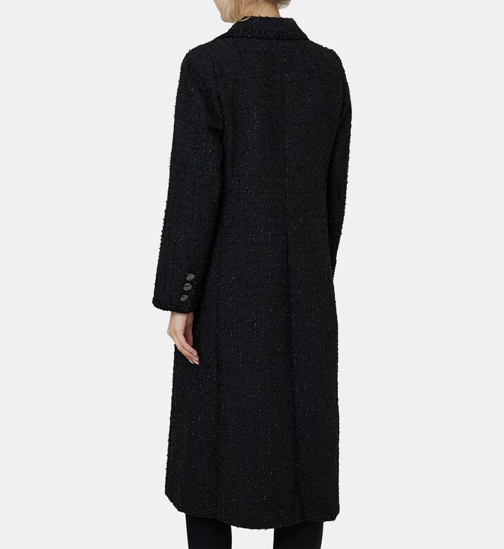 معطف ميدي تويد بأزرار