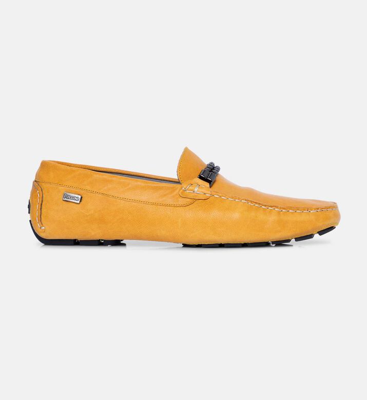 Cognac Leather Slip-on Moccasins