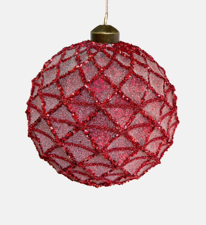 Glittered Net Glass Comb Bauble