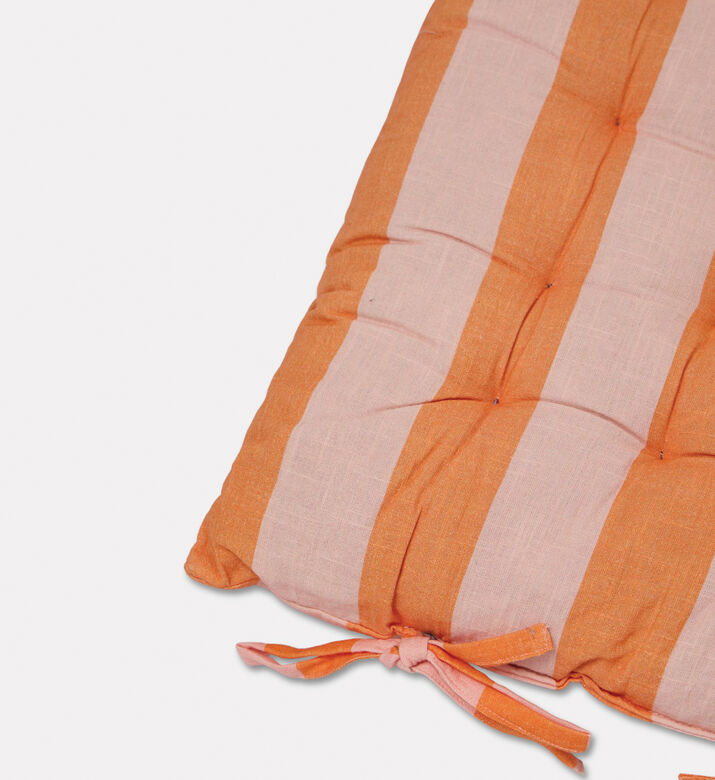 Home Deco and More Linea Cotton Striped Two-ties Chair Pad, Packshot View