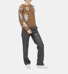 Floral Embroidered Wool Sweater