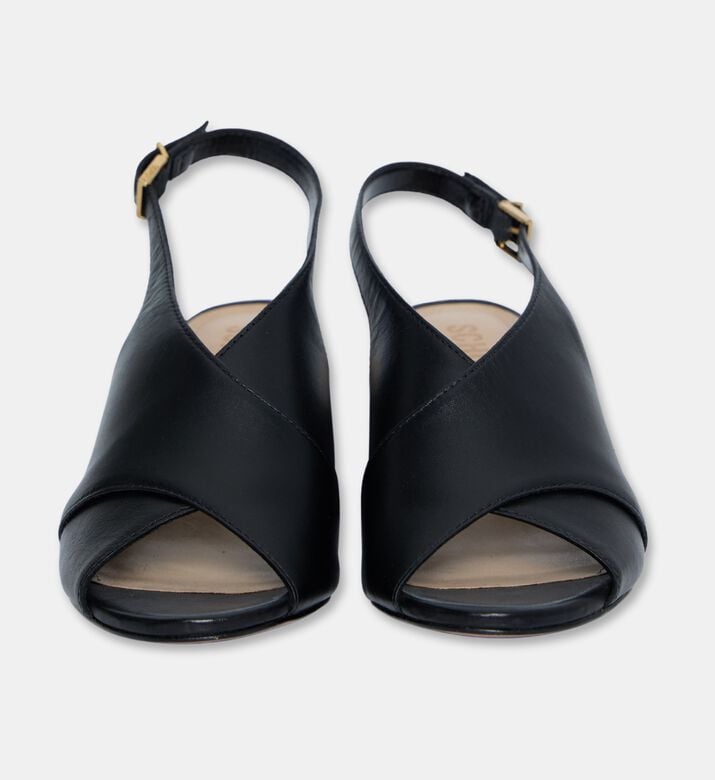 Schutz Low Block Heel Slingback Sandals, Black, Eu-37, Packshot View