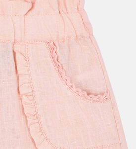 شورت بجيوب دانتيل مكشكش للبنات