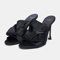 Bow High-heel Leather Sandals