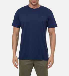 Hackett London Embroidered Oar Logo Ribbed Collar Short-sleeve T-shirt, Blue, S, Model View