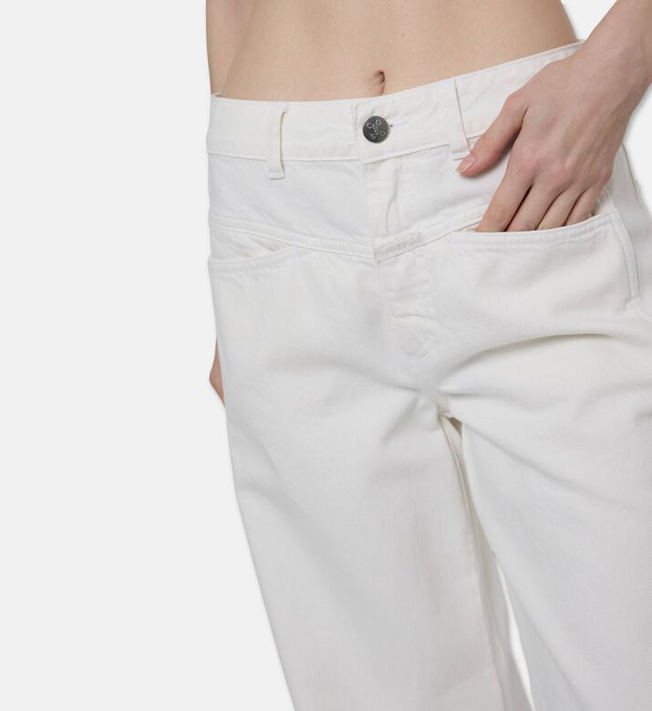 Closed Wide-leg White Jeans, Ecru, 26, Model View