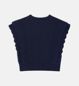 Ruffle Sides Sleeveless Cardigan