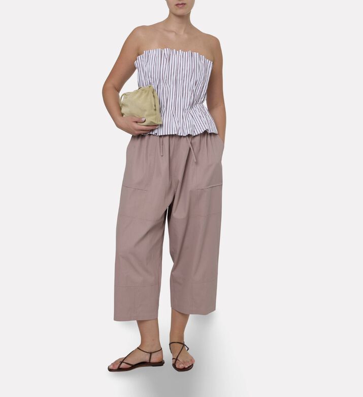 Dawei Stripe-print Sleeveless Regular-fit Top, Model View