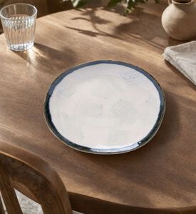 Home Deco and More Ceramic Black-trim Dinner Plate, Model View