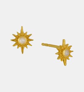 Ottoman Hands Moonstone Starburst Stud Earrings, Packshot View