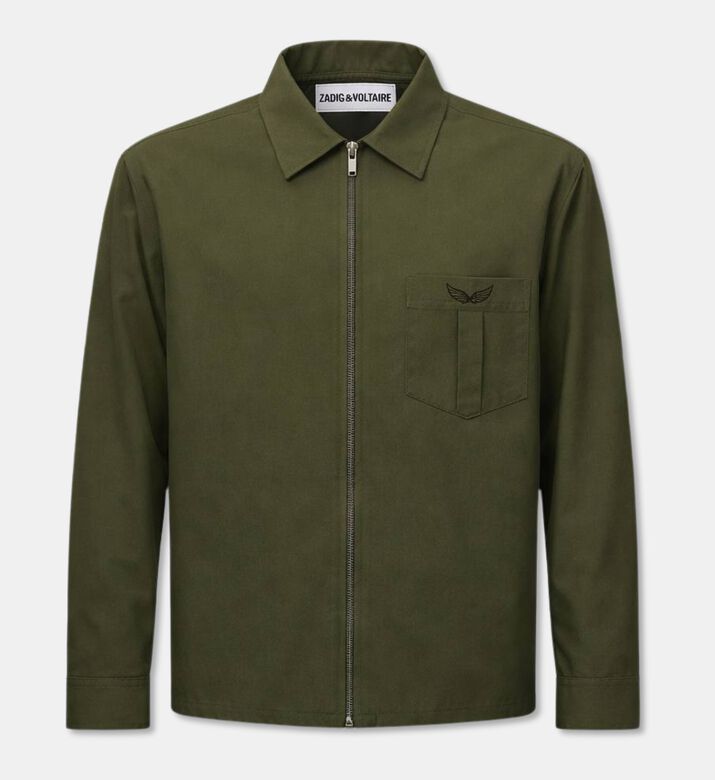 Zadig et Voltaire Suzy Zip-up Overshirt, Green, M, Packshot View