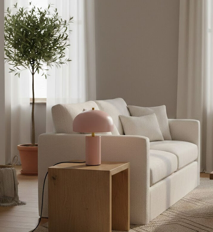 Cozy Lulu Metal Brushed Table Lamp, Red, Packshot View