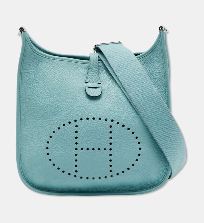 Hermes Preowned Herm&egrave;s Bleu Atoll Taurillon Clemence Evelyne Iii Pm Bag, Packshot View
