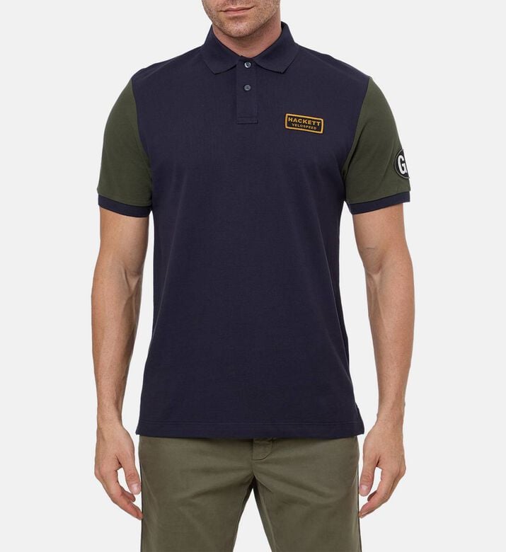 Hackett London Two-tone Design Short-sleeve Polo Shirt, Model View