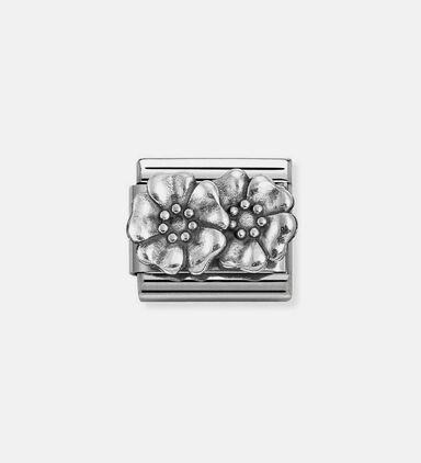 Composable Classic Link Silver Double Flowers Charm