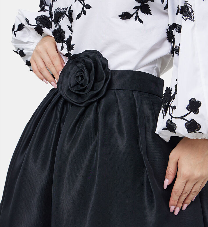 Silk Removable Flower Full Ball Skirt