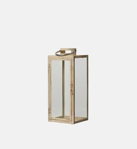 Kaemingk Iron Glass Rectangular Lantern, Beige, Packshot View