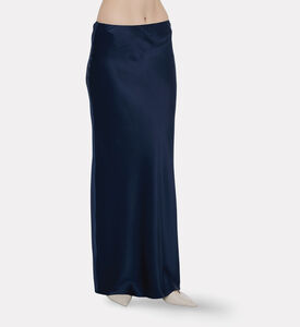 Cult Gaia Silk Flared Maxi Skirt, Dark-blue, S, Model View