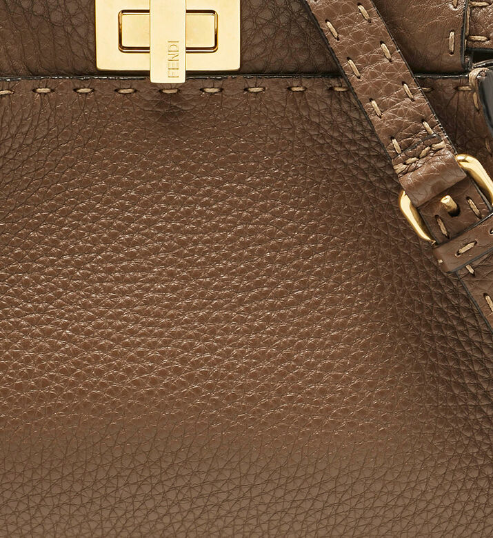 Fendi Preowned Fendi Brown Mini Peekaboo Top Handle Bag, Packshot View