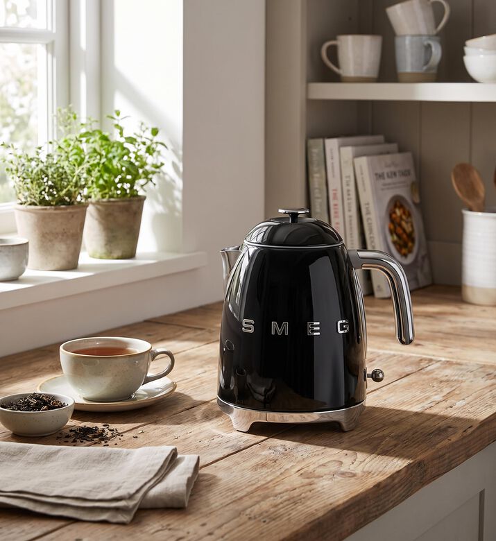 Smeg Cordless Mini Electric Kettle, Black, Model View