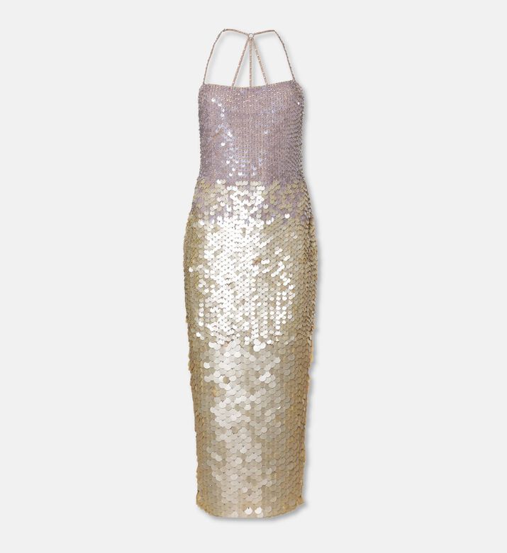 Leslie Amon Ombre Sequined Halter Column Dress, Packshot View