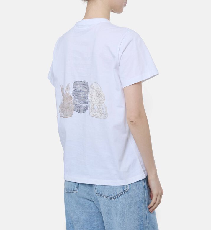 Ganni Animal Trio Graphic T-shirt, Model View