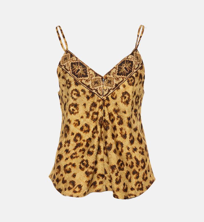Mes Demoiselles Leopard-print V-neck Top, Packshot View