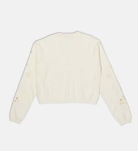 La Mia Bambina Floral Embroidered V-neck Cardigan, Packshot View