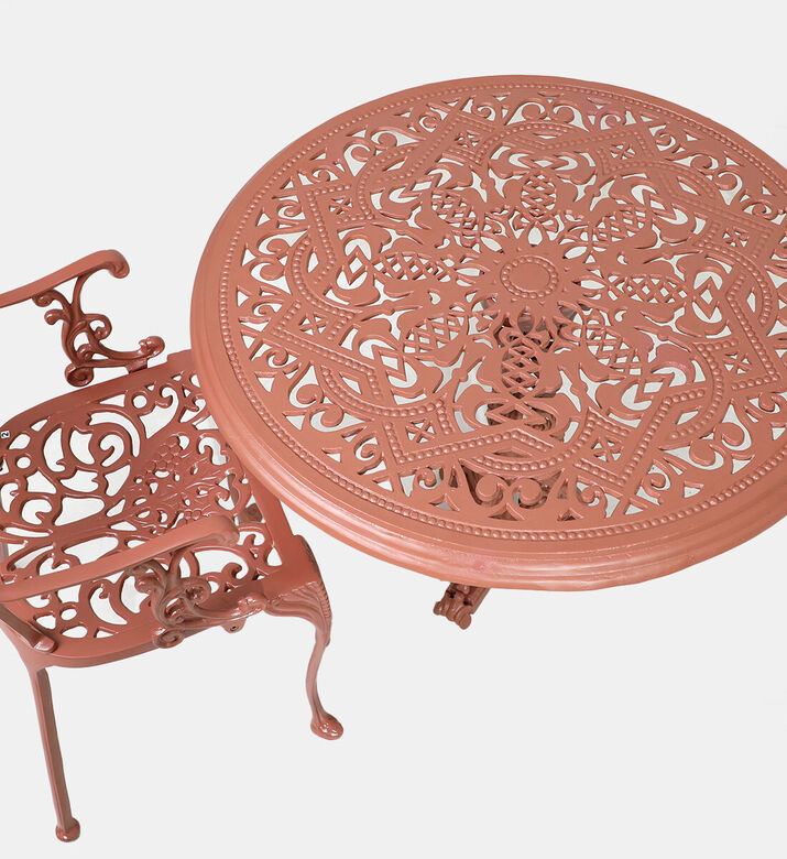 Home Deco and More Antoinette Dining Table With 4 Chairs Red 100 Cm, Packshot View