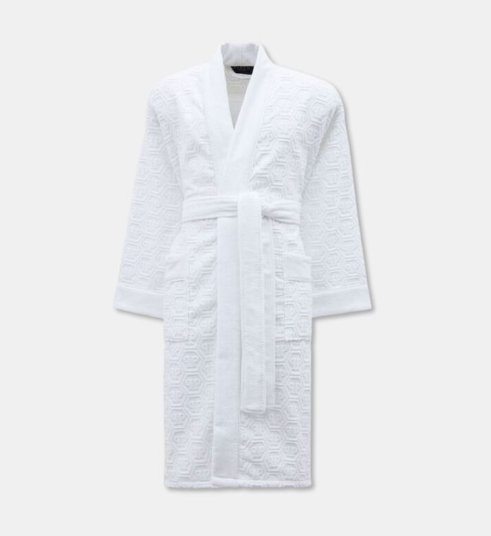Philip Plein All-over Logo-print Bath Robe, White, S-m, Packshot View