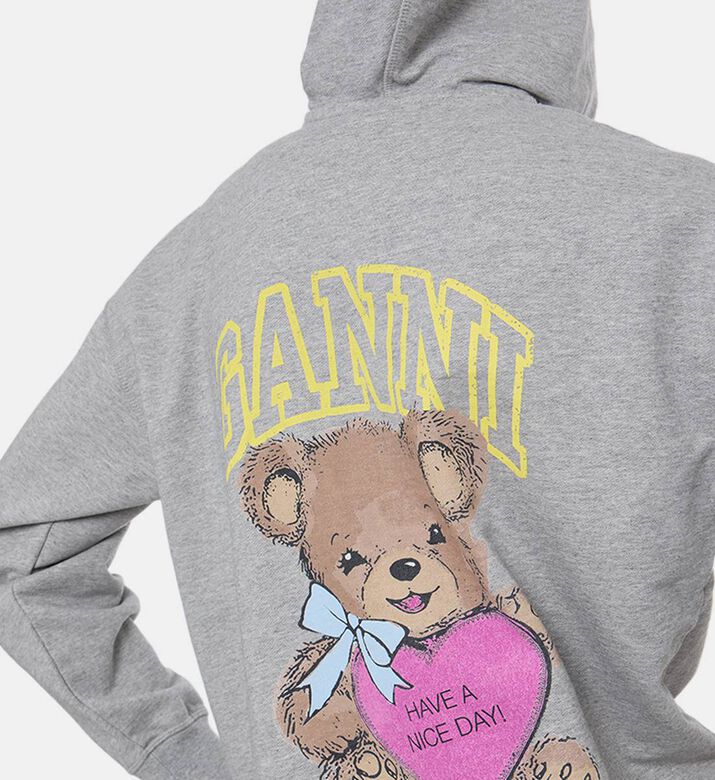 Ganni Oversized Zip Closure Hoodie, Model View