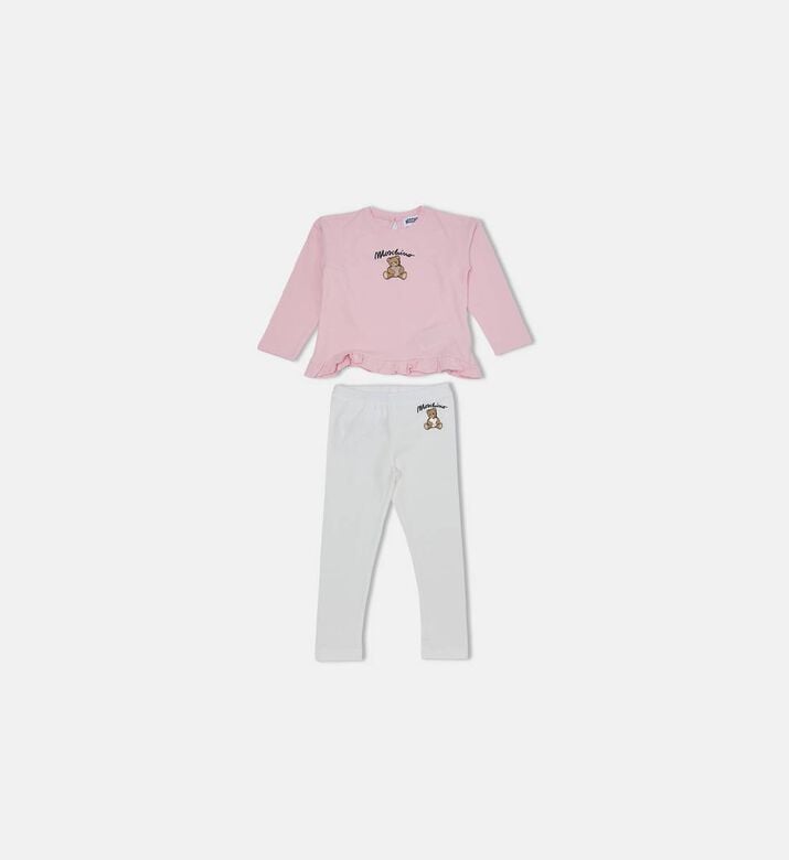 Logo-print Ruffle Hem Top Leggings Set