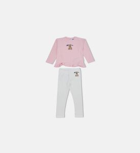 Logo-print Ruffle Hem Top Leggings Set Logo-print Ruffle Hem Top Leggings Set