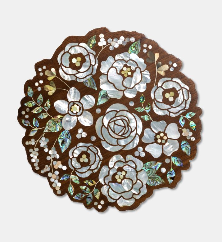 Darmisak Blooming Bouquet Walnut Wood Table, Packshot View