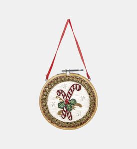 زخرفة مطرزة بشكل عصا حلوى