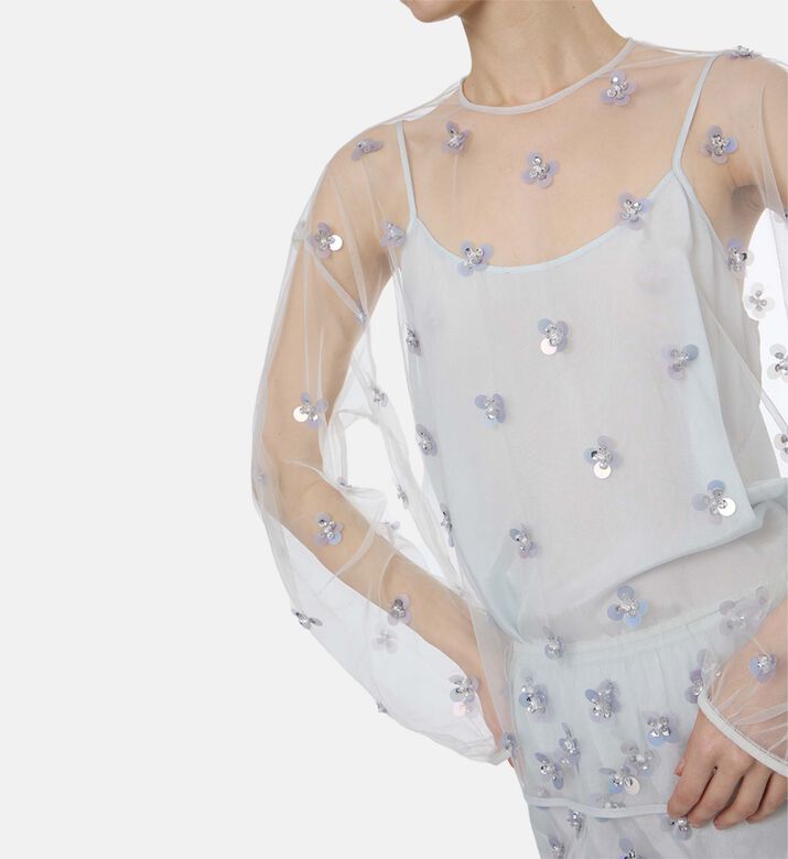 Forte-Forte All-over Floral Sequined Shirt, Model View