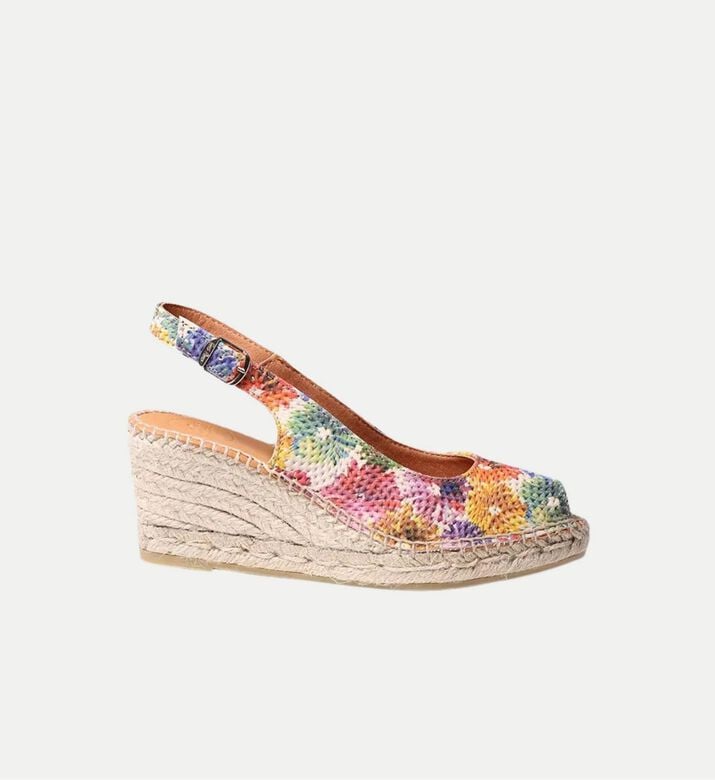 Toni Pons Carol Origens Patterned Suede Open-toe Wedge Espadrille, Packshot View