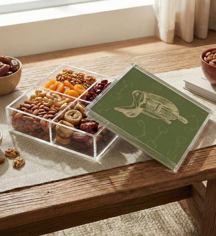 Silsal Squarish Nuts Dates Box Alt, Packshot View