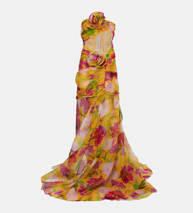 Strapless Silk Georgette Gown