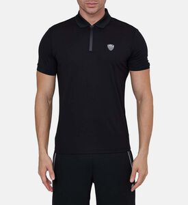 Zippered Collar Logo Polo Shirt